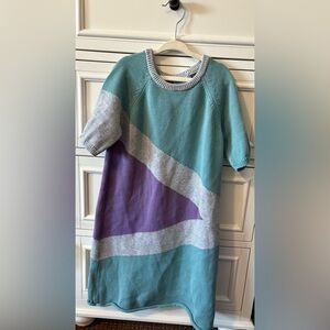 Tea Collection Teal and Purple Colorblock Dress size L 8-10
